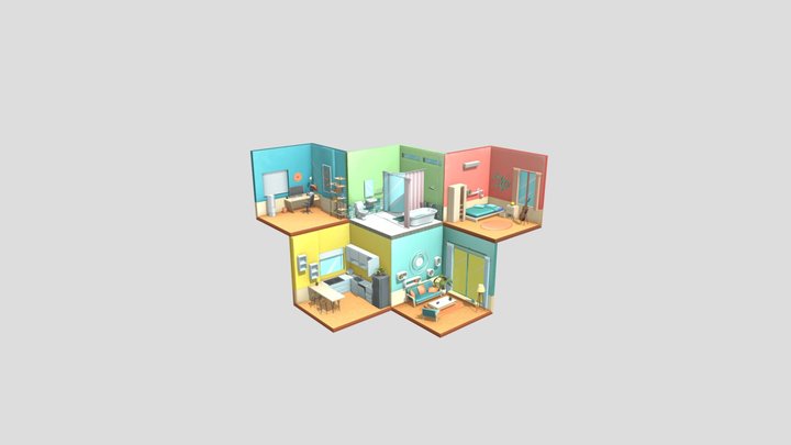 Isometric Room 3D Model