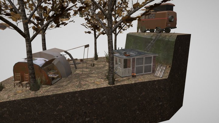 Forest Loner Diorama 3D Model