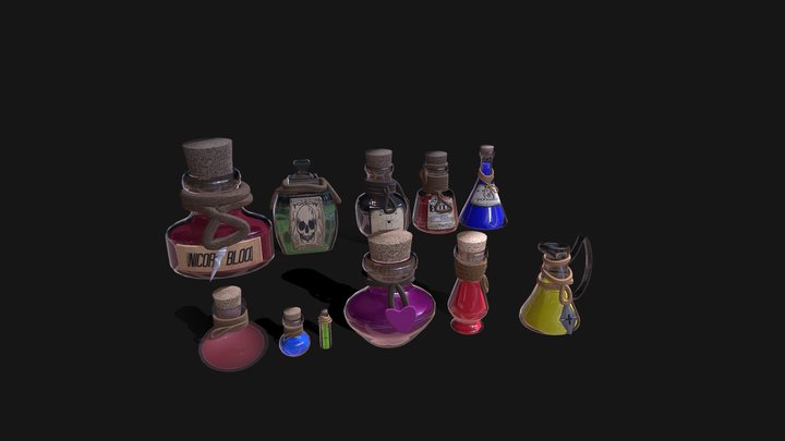 Pack Potions 3D Model