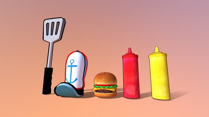 The Krabby Patty Super Deluxe Pack! 3D Model