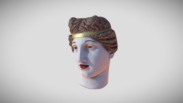 Buste grecque, peint en polychromie. 3D Model