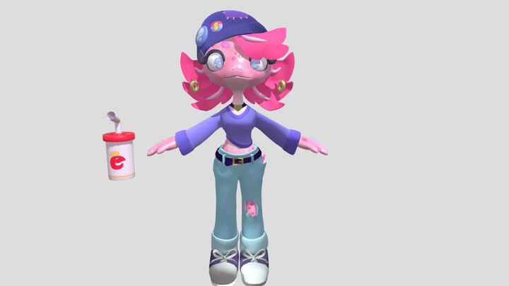 Axie the axolotl girl 3D Model