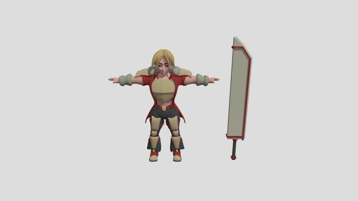 Warrior Low-Poly Game Ready 3D Model