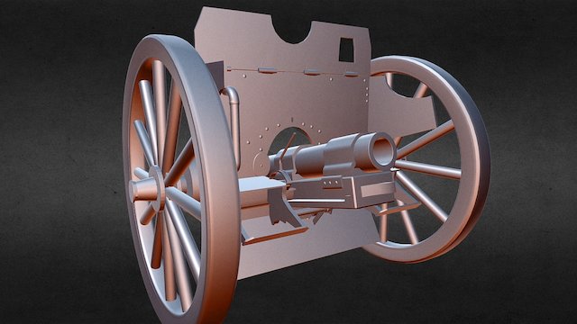 German 77MM Field Gun (Finished) 3D Model