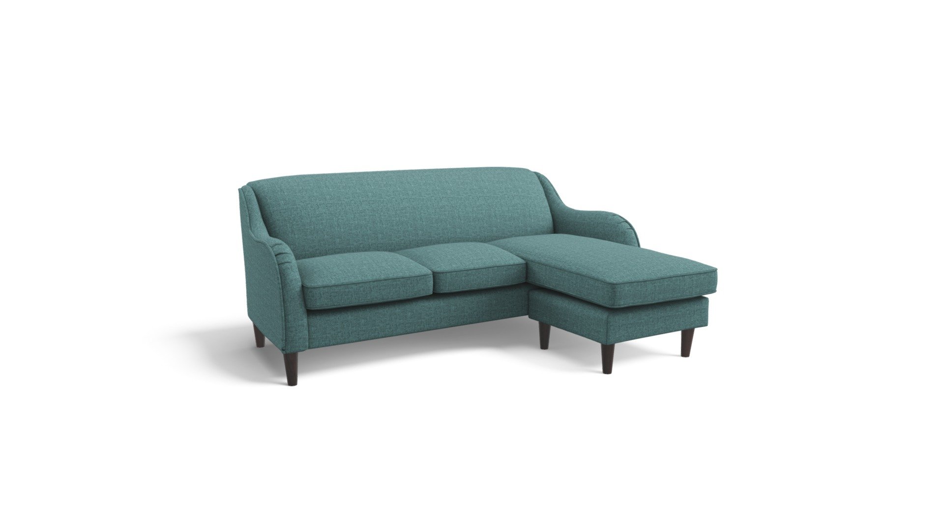 Helena Large Corner Sofa, Textured Weave Teal