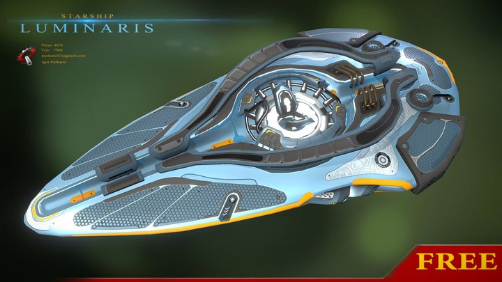 Luminaris Starship 3D Model