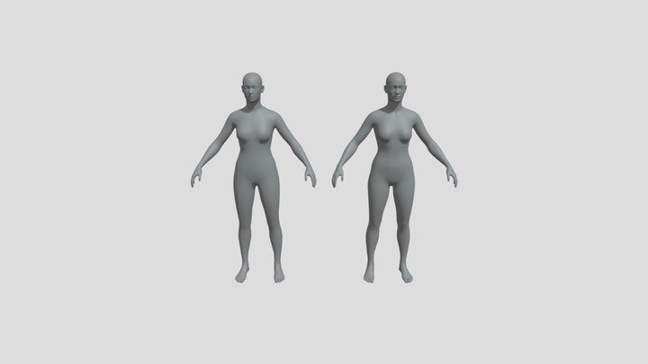 Female Base Mesh (Low Poly) 3D Model