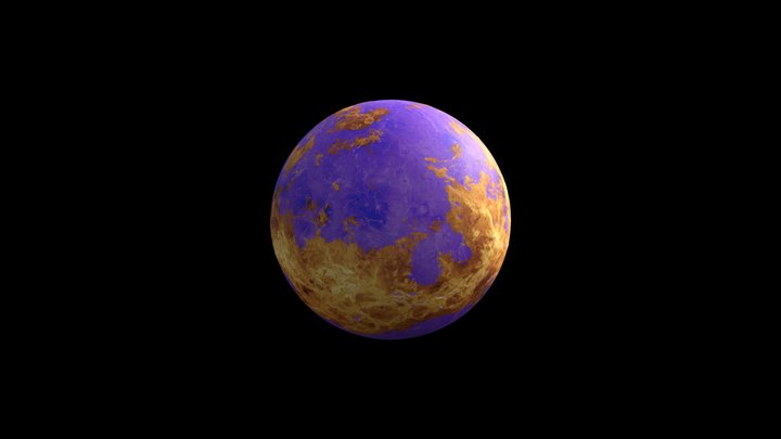 Venus with Oceans 3D Model