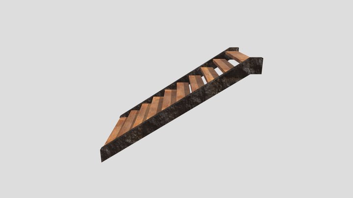 Wood Stairs 3D Model