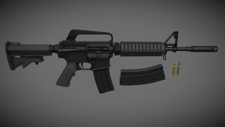 low-poly Colt XM177 (CAR-15) – Free 3D Model STL