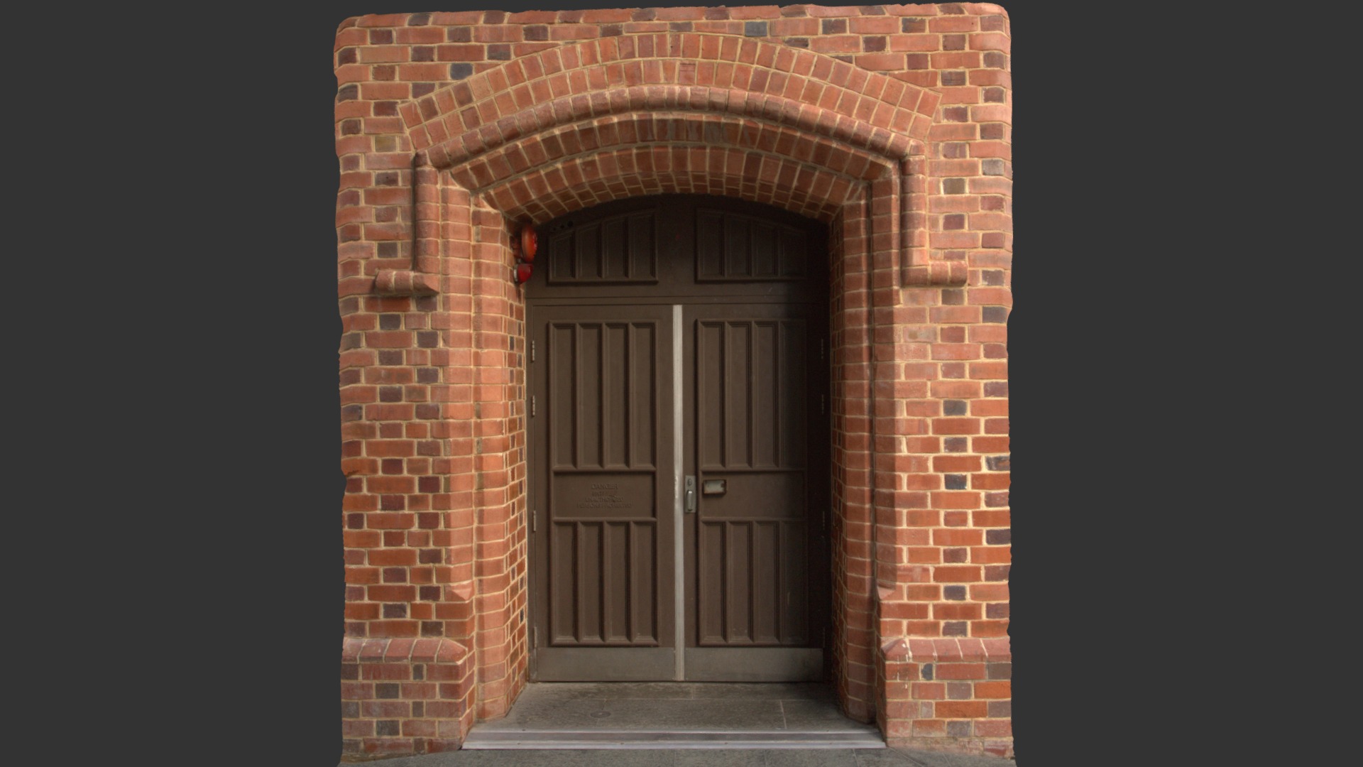 3D model Classic door - This is a 3D model of the Classic door. The 3D model is about a brick building with two doors.