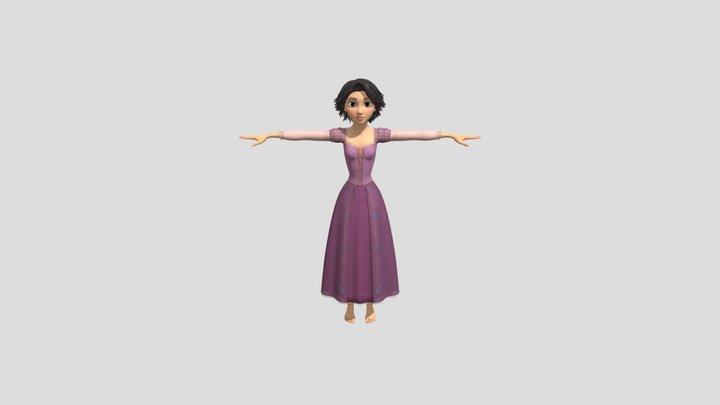 Rapunzel Short Hair 3D Model