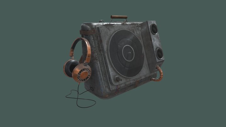 Record player backpack - | Game Asset Pipeline | 3D Model