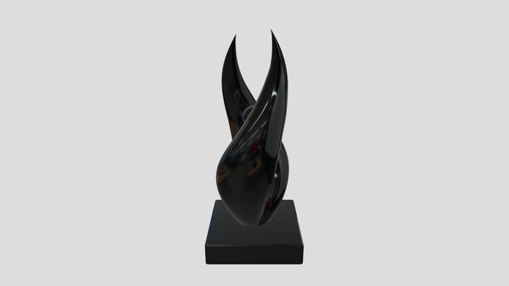 Abstract marble black and white statue 3D Model