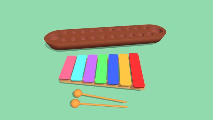 Congkak and Xilofon 3D Model