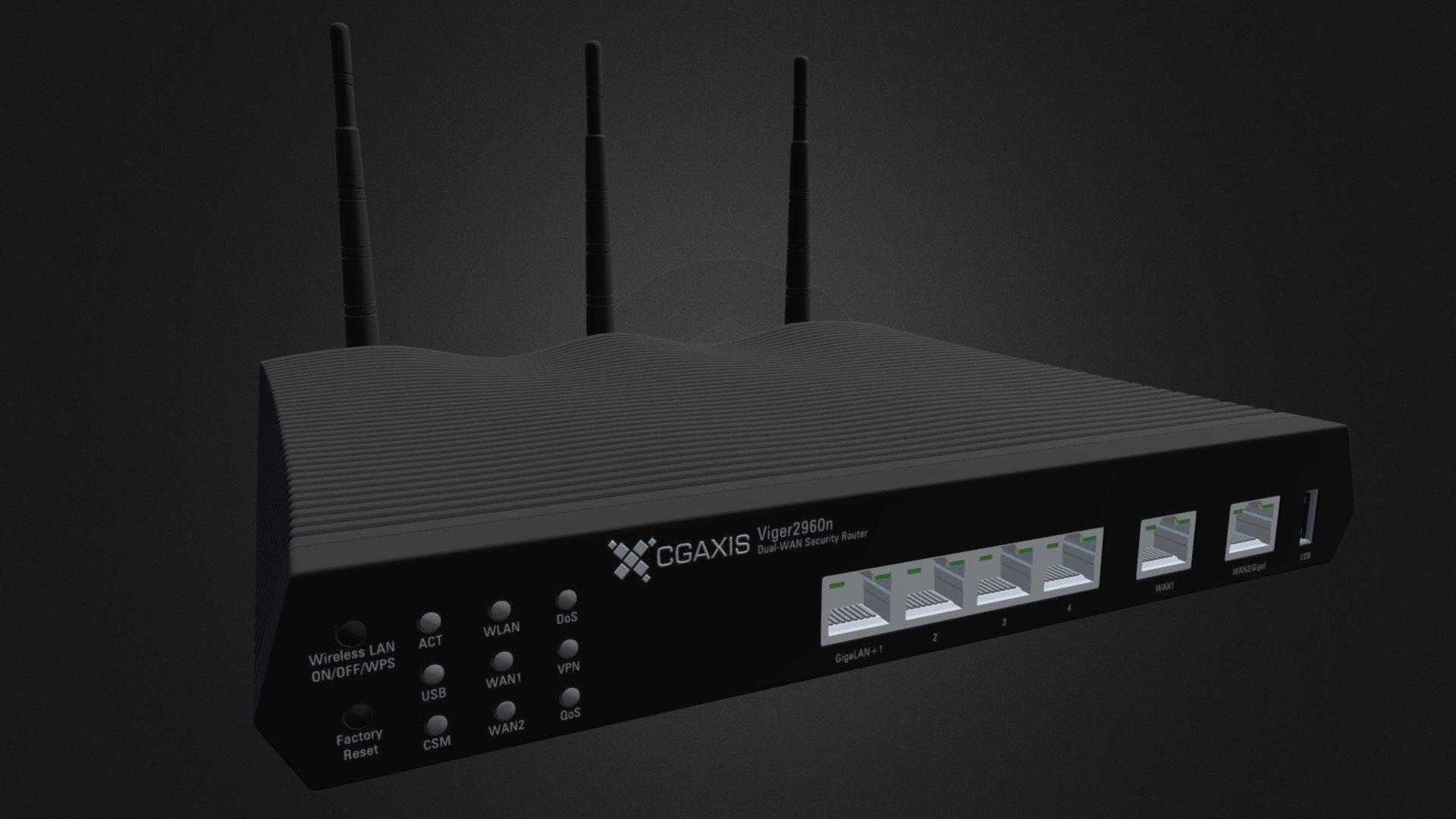 CGAxis WiFi Router — Sketchfab embed 3D viewer