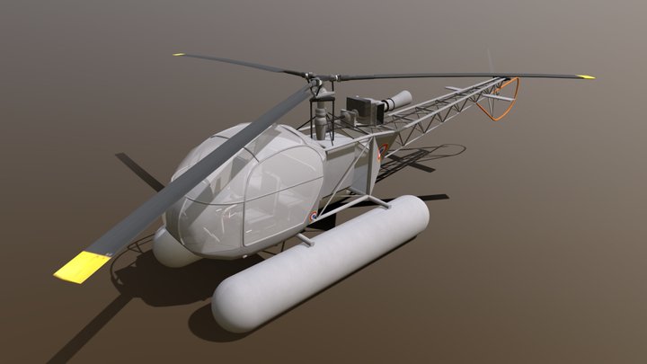 SNCASE SE.3130 Alouette II (Floats version) – Modello 3D gratuito STL