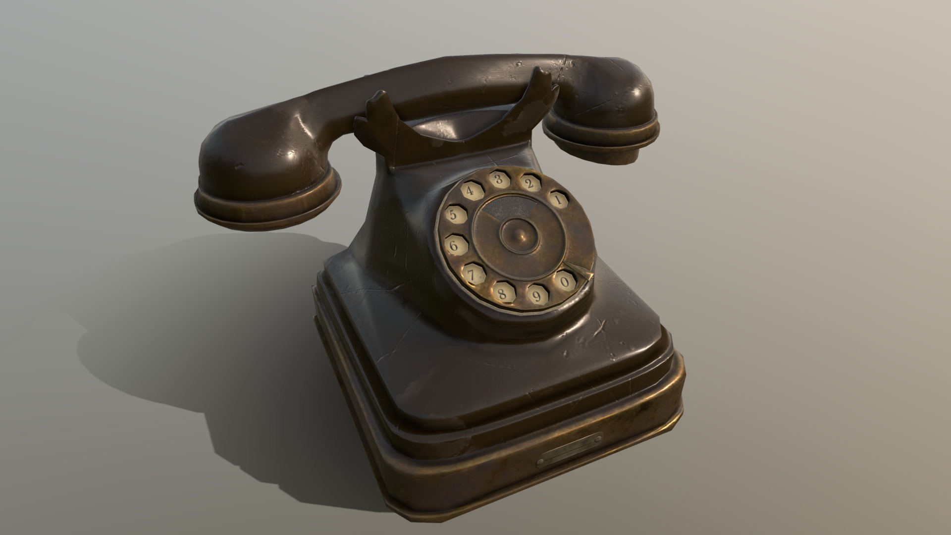 3D model Retro telephone - This is a 3D model of the Retro telephone. The 3D model is about a telephone with a dial.