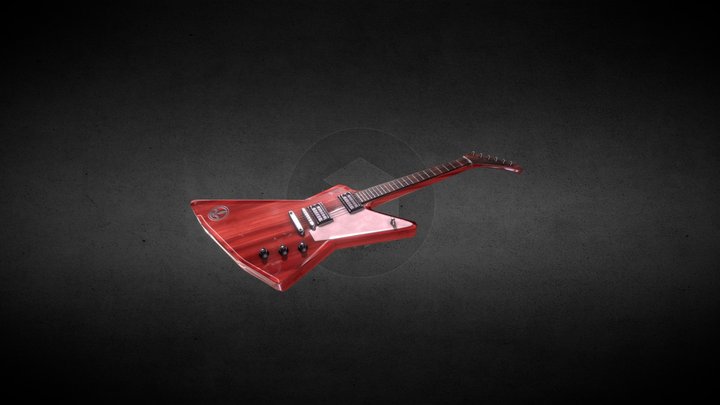 Explorer Gibson Guitar Lowpoly 3D Model