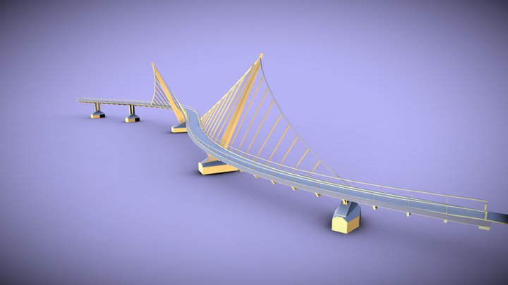 Peace Bridge low poly 3D Model