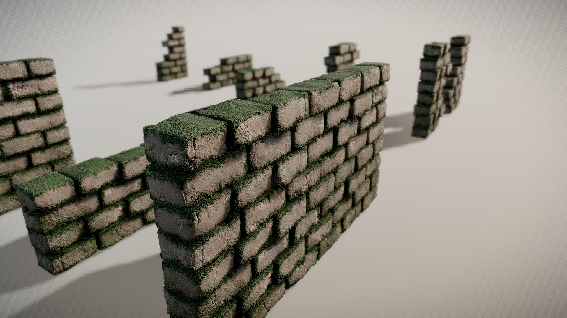 3D model Ruins: Walls - This is a 3D model of the Ruins: Walls. The 3D model is about a model of a city.