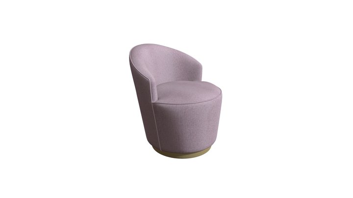 Zoey Arm Chair Pink Velvet - 101212 3D Model