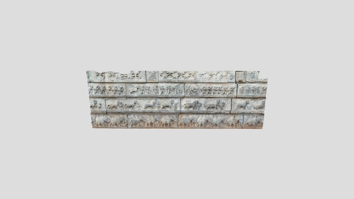 Hazara Rama temple wall at Hampi 3D Model