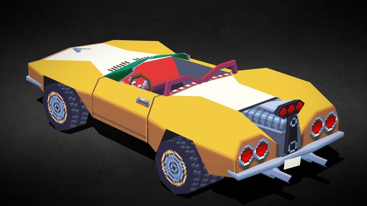 Low Poly Sports Car 3D Model