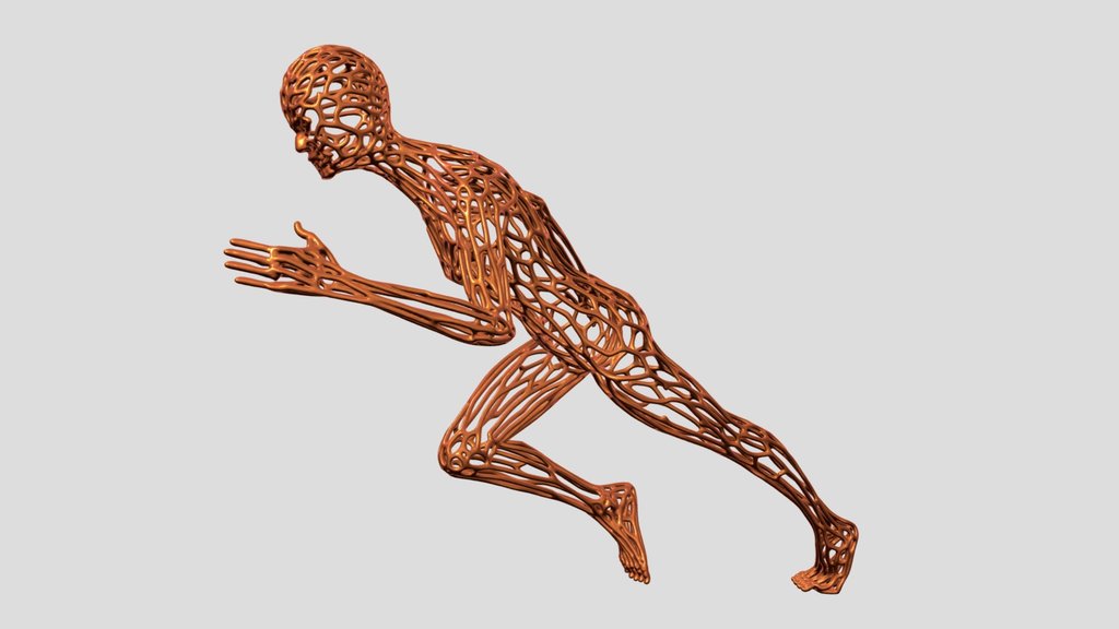 Lattice Runner, a parametric wireform figure