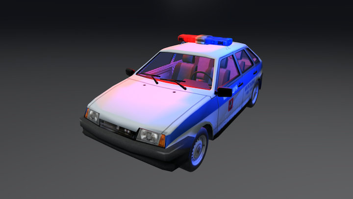 Vaz 2109 Police 3D Model