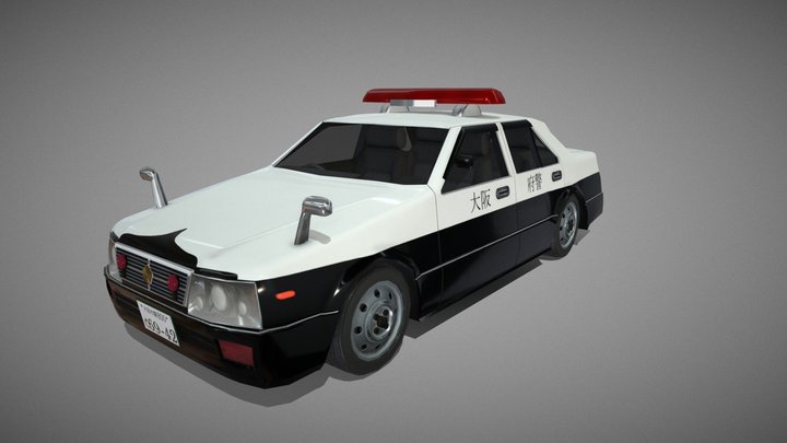 Low Poly Japanese Police Car | Nissan Y31 3D Model