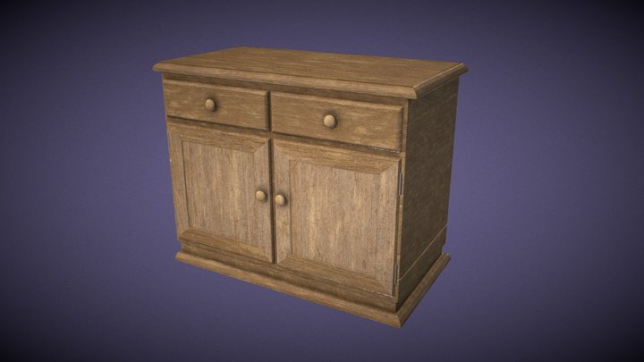 Wooden Cabinet Version 1 3D Model