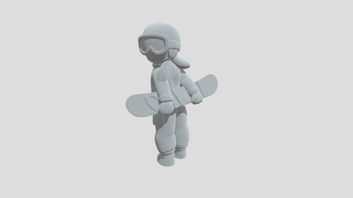 Cartoon Snowboarder 3D Model