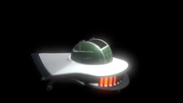 Toon Spaceship 3D Model