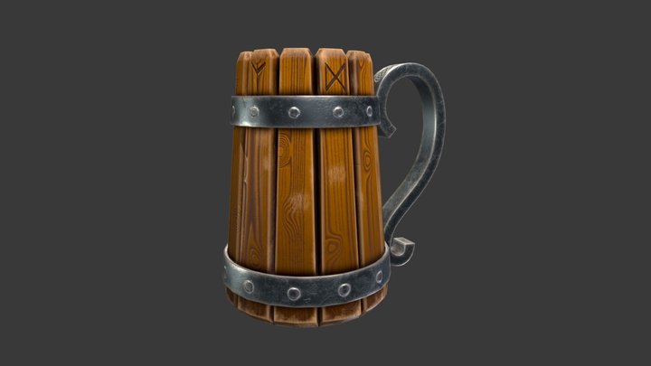 Viking Mug stylized 3D Model
