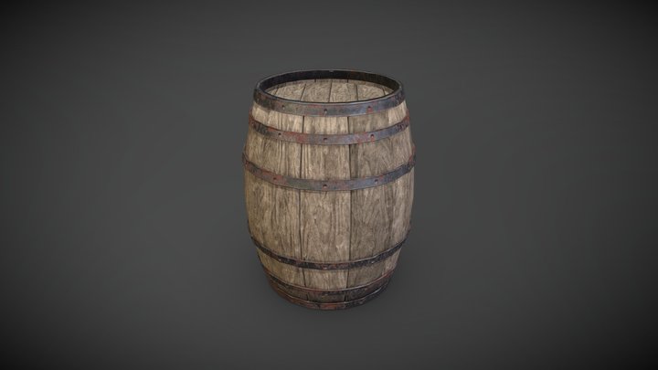 Wooden barrel 3D Model
