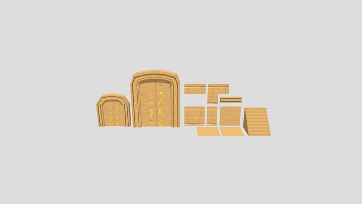 Desert Temple Tile Set 3D Model