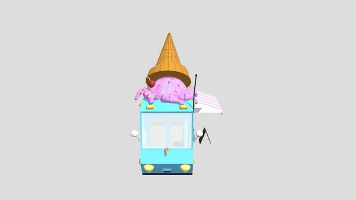 10_gao Ziyu_turntable4 Sketchfab_icecreamvan_CA6 3D Model