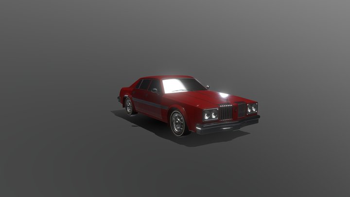 Red Sedan Car 3D Model