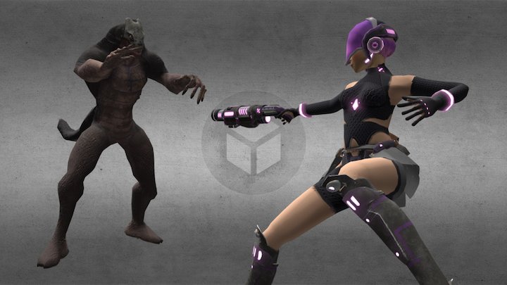 Scene Figting 3D Model
