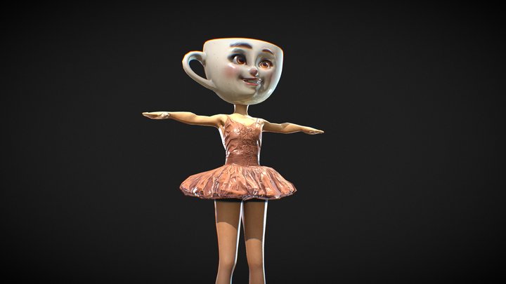 Balerina Capuchino Rigged game ready model FREE 3D Model