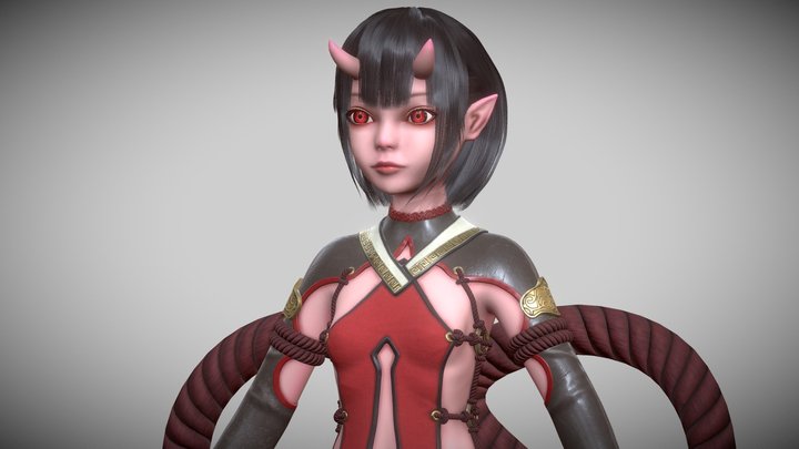 Oni girl 3D Model