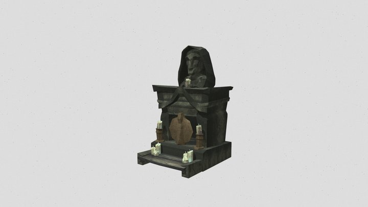 Low Poly Ancestral Shrine | Tomb 3D Model