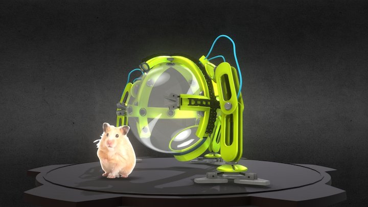 Hamster MECH-TREADMILL 3D Model