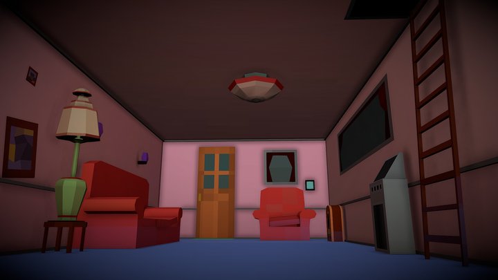 Living room modeling. 3D Model
