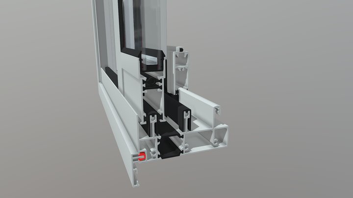 R-T-W-70 – 3-Track System: Dual Glass + Mesh 3D Model