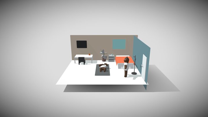 Chambre avec NOUNOURS 3D Model