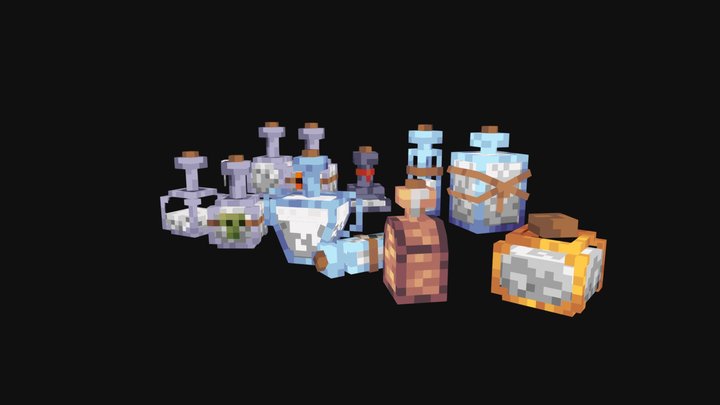 Voxelspawns Potion Set 3D Model