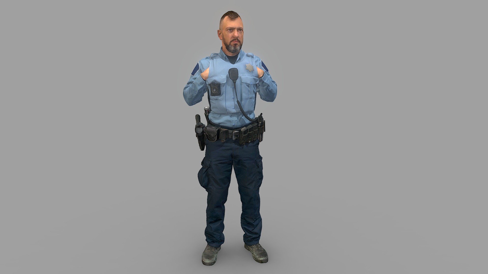 Police Officer 3D Color Scan