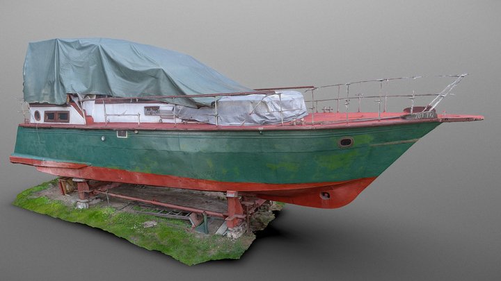 Dry docked boat 3D Model